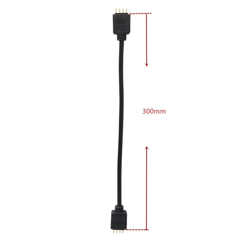 HUALAND 10pcs Black 0.3M 0.98ft 4 Color RGB Extension Cable LED Strip Connector Extension Cable Cord Wire 4 Pin LED Connector for SMD 5050 3528 2835 RGB LED Light Strip (10 PCS) - Image 3